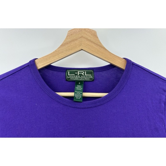 Ralph Lauren Lions Crest Purple Cotton Long Sleeve Pullover Top - Picture 3 of 4